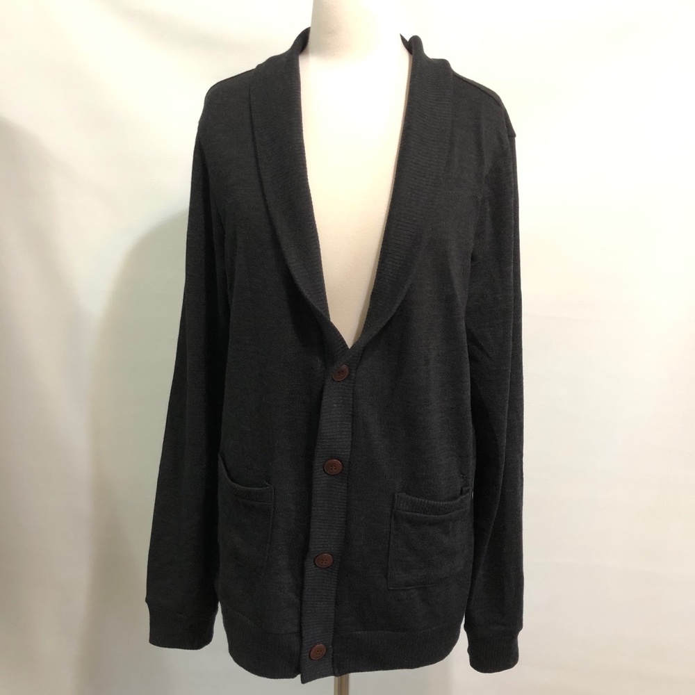 H2H cardigan black sz M EUC front pockets buttons